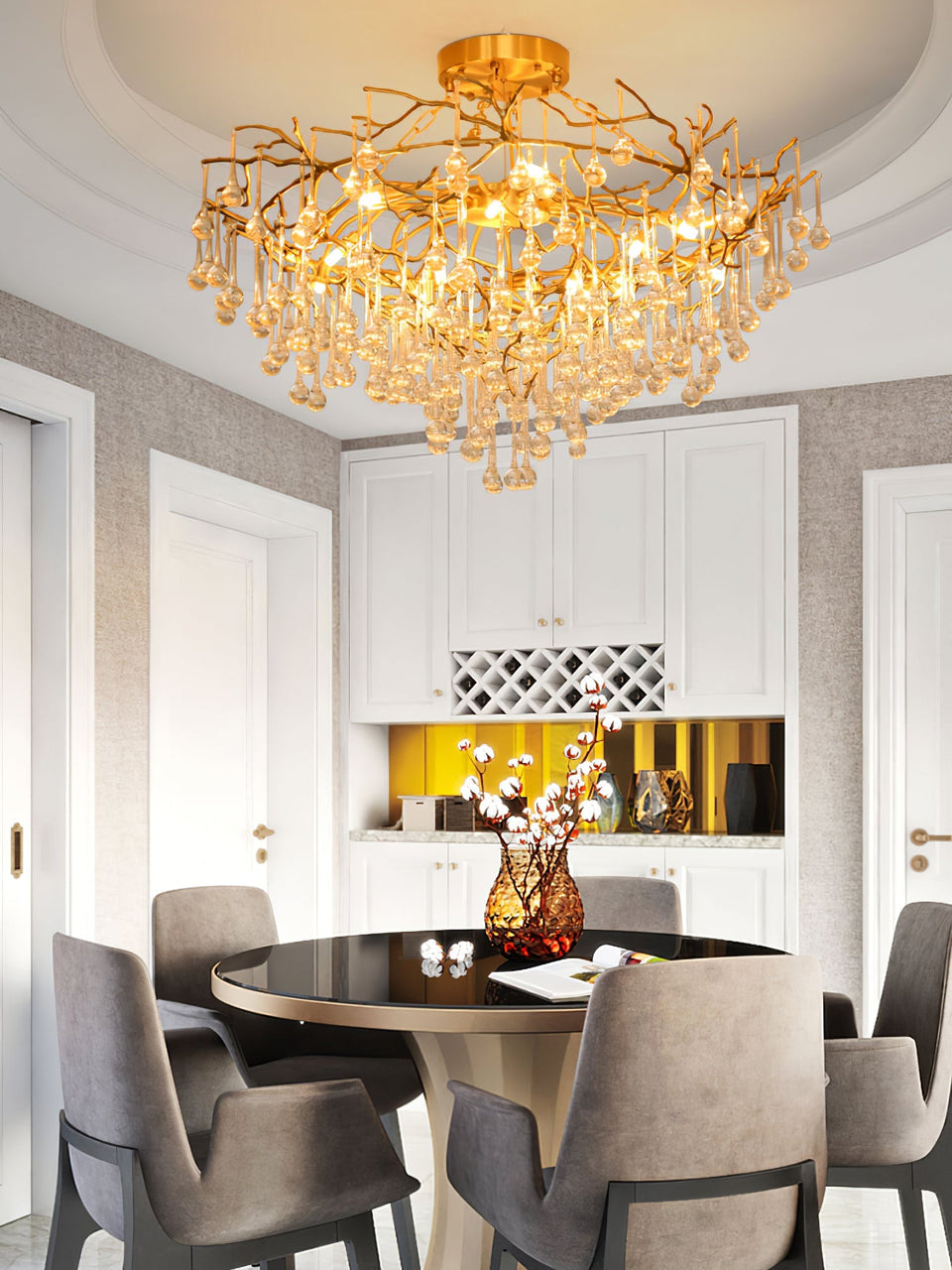 Anita brass chandelier