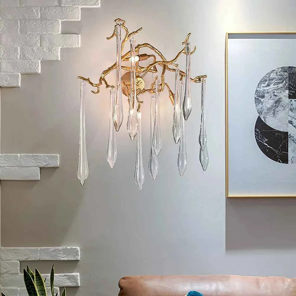 Aqua Salix Crystal Wall Lamp