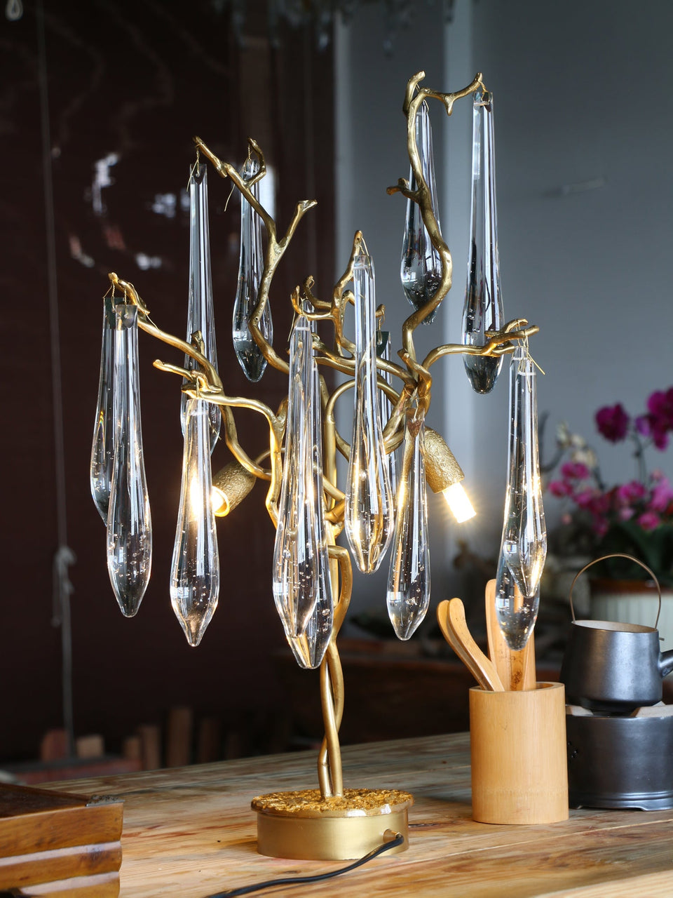 Aqua Willow Table Lamp