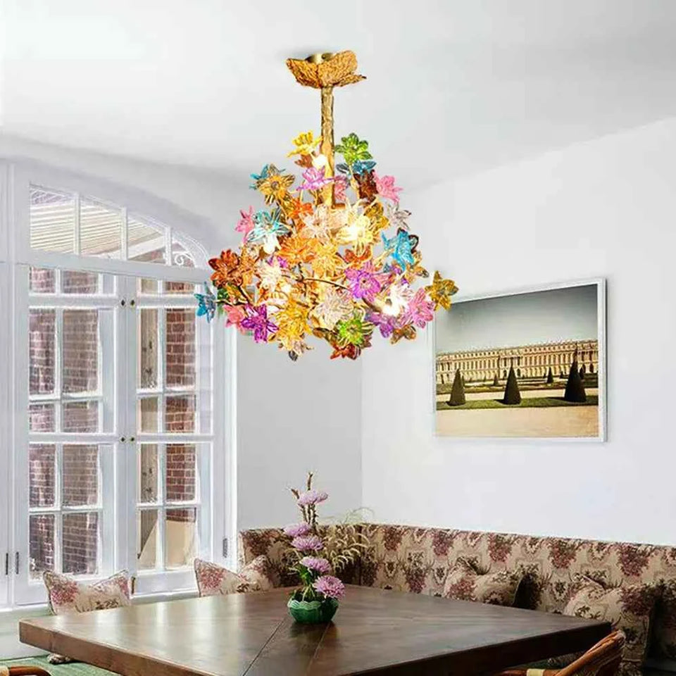Art Stained Glass Tree Branch Chandelier