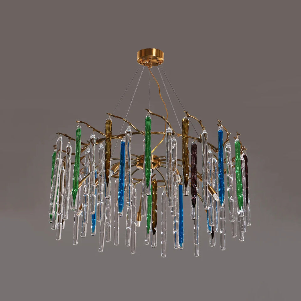 Artistic Branch Colorful Glass Drop Chandelier