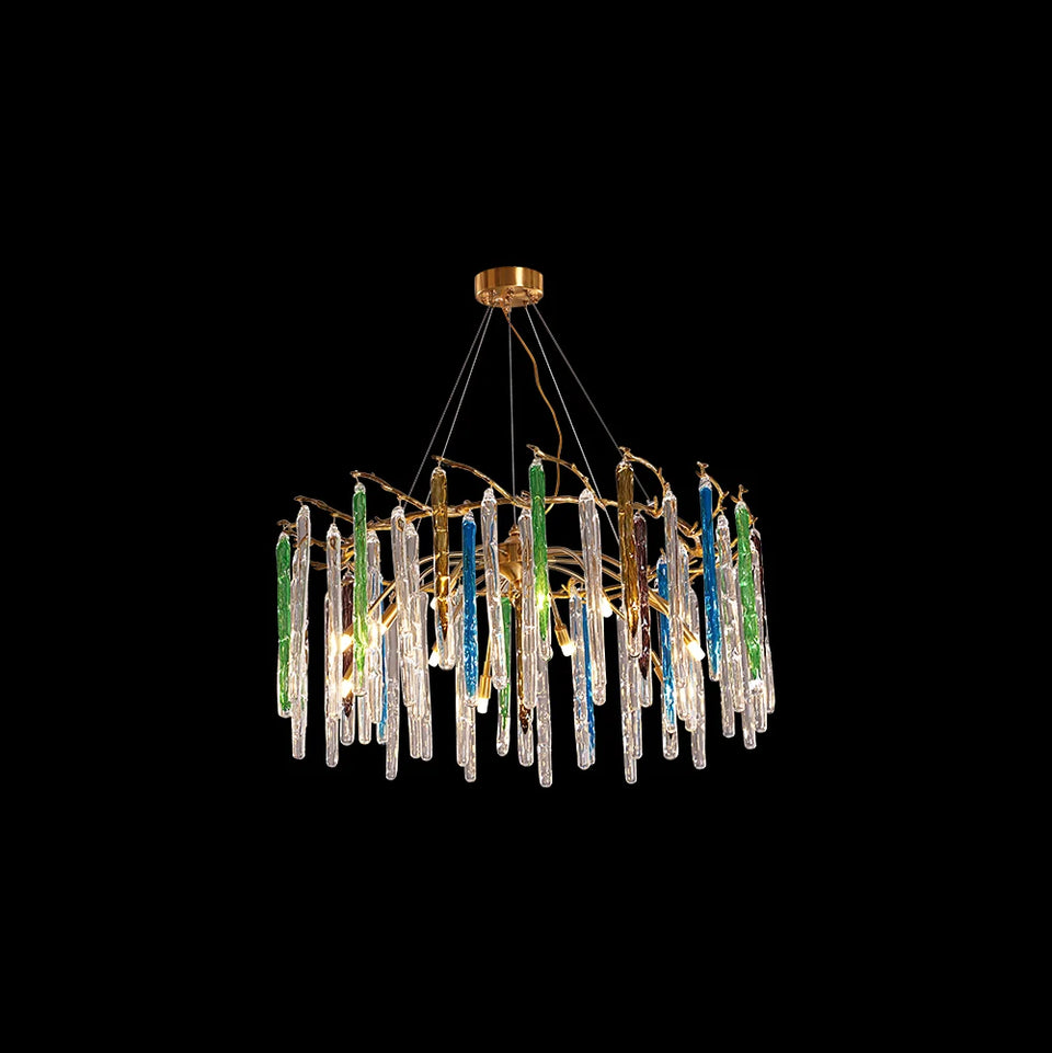 Artistic Branch Colorful Glass Drop Chandelier