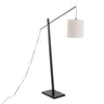 Black Wood, Black Steel, Grey Fabric