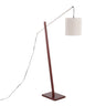 Walnut Wood, Satin Nickel, Grey Fabric