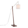Walnut Wood, Satin Nickel, White Fabric