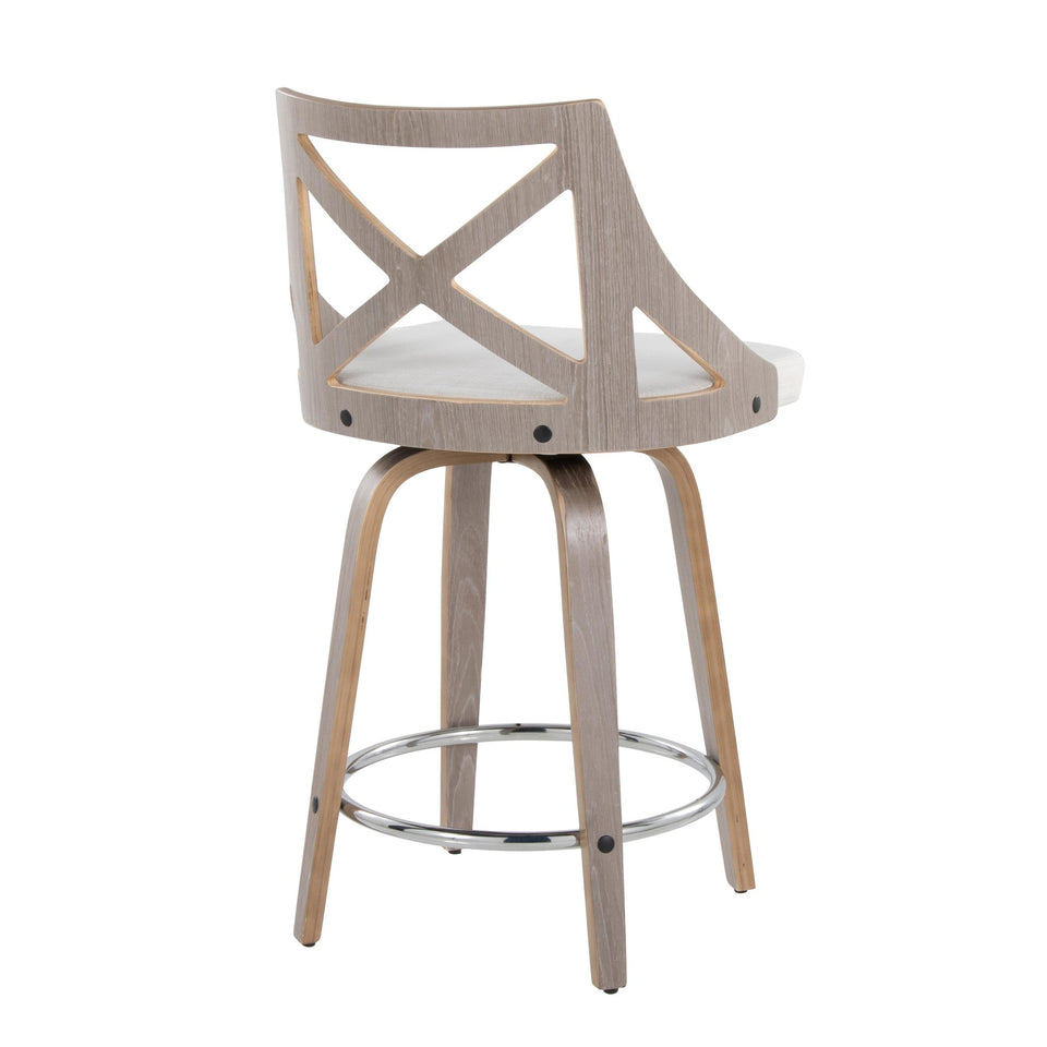Charlotte 24" Fixed-Height Counter Stool - Set of 2