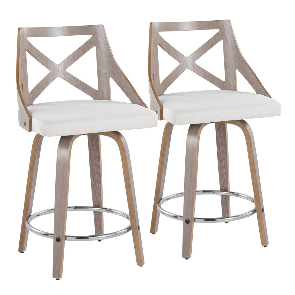 Charlotte 24" Fixed-Height Counter Stool - Set of 2