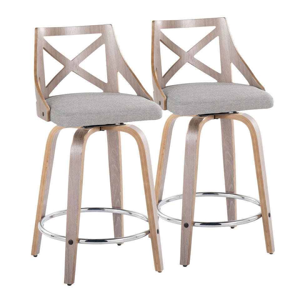 Charlotte 24" Fixed-Height Counter Stool - Set of 2