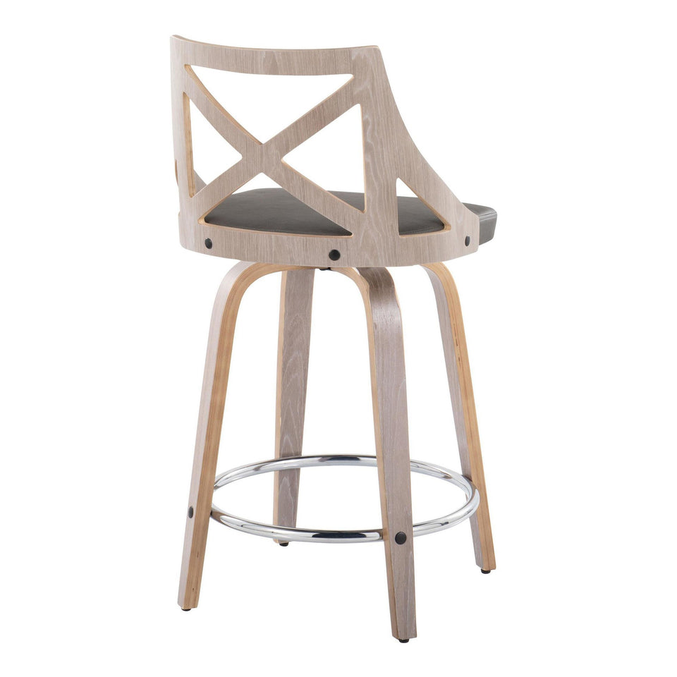 Charlotte 24" Fixed-Height Counter Stool - Set of 2