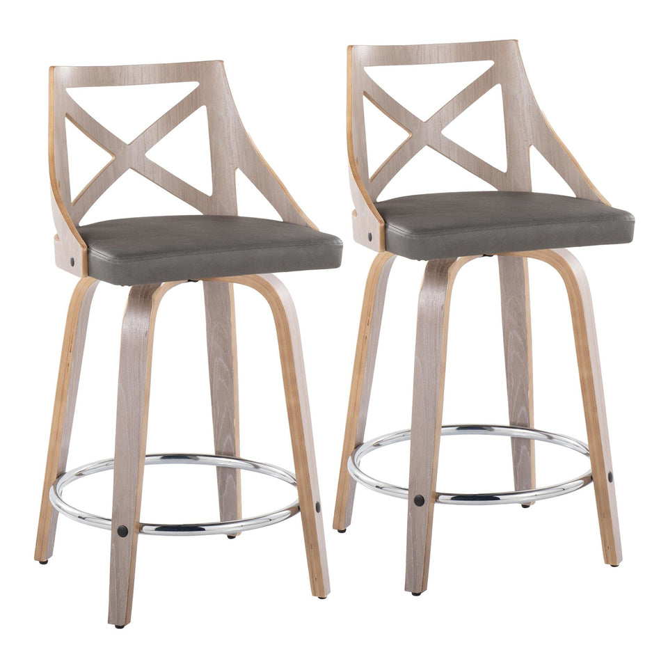 Charlotte 24" Fixed-Height Counter Stool - Set of 2