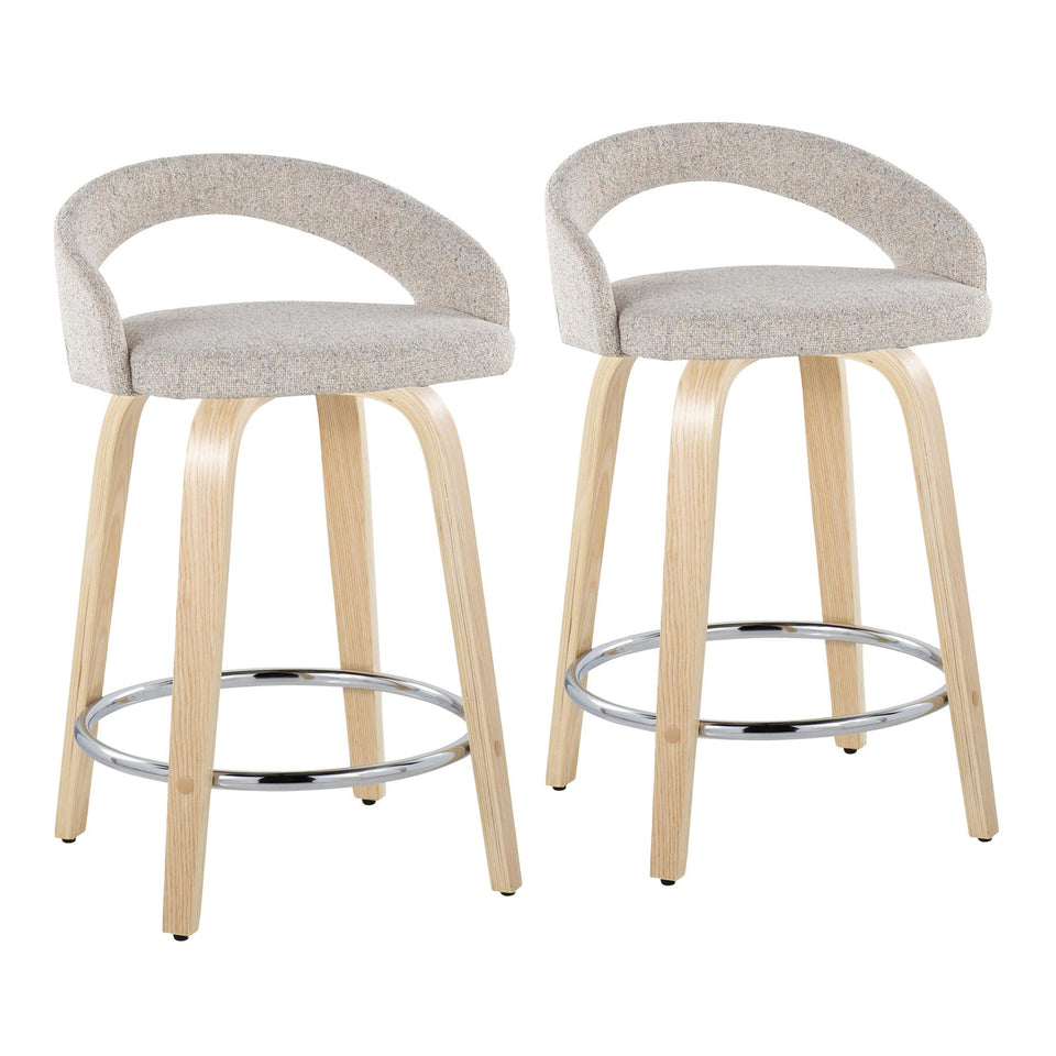 Grotto Upholstered 24" Fixed-Height Counter Stool - Set of 2