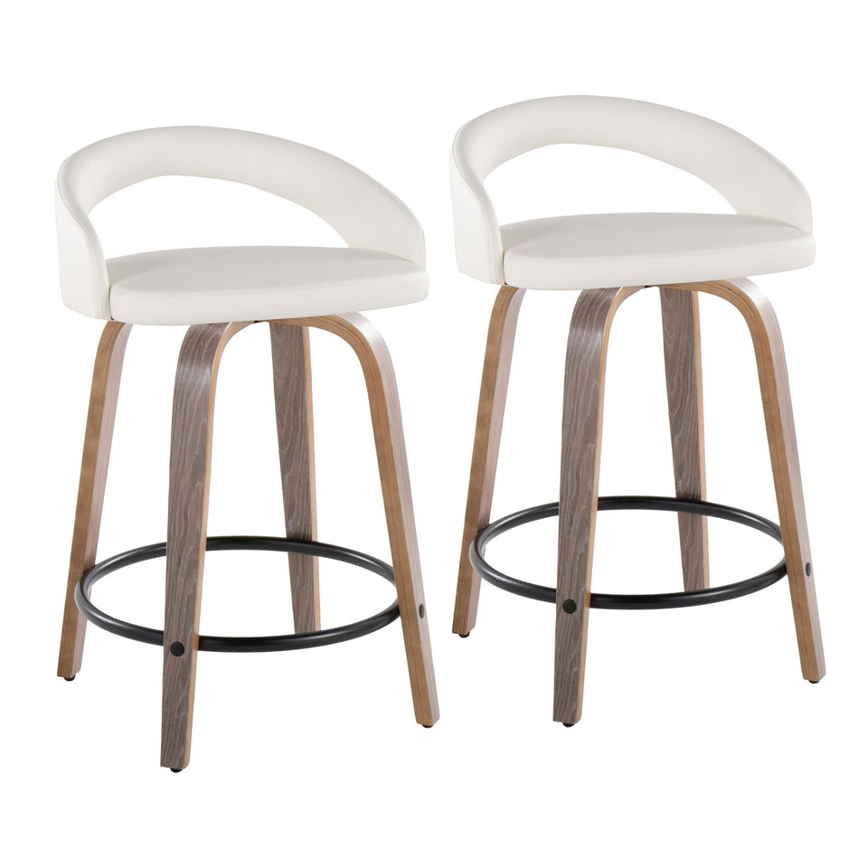 Grotto Upholstered 24" Fixed-Height Counter Stool - Set of 2