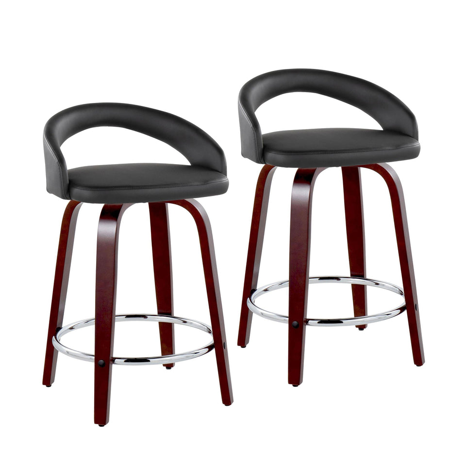 Grotto Upholstered 24" Fixed-Height Counter Stool - Set of 2