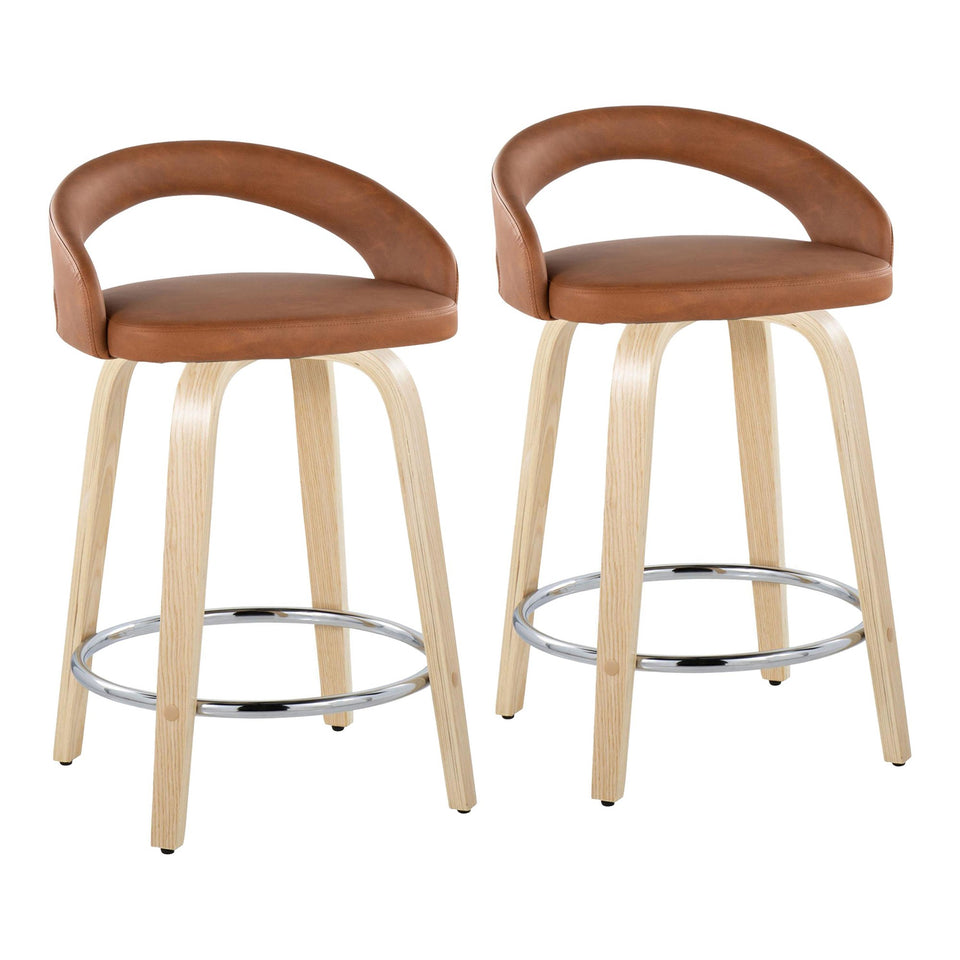Grotto Upholstered 24" Fixed-Height Counter Stool - Set of 2