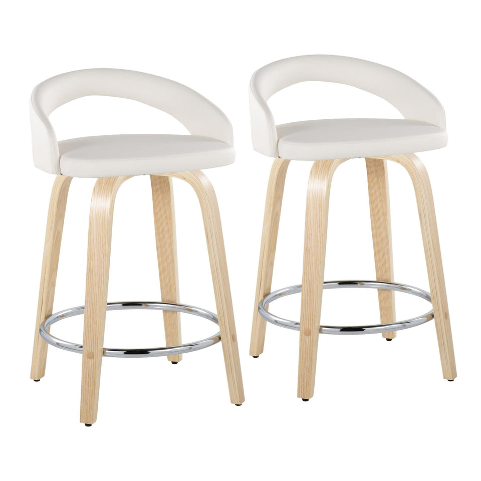 Grotto Upholstered 24" Fixed-Height Counter Stool - Set of 2