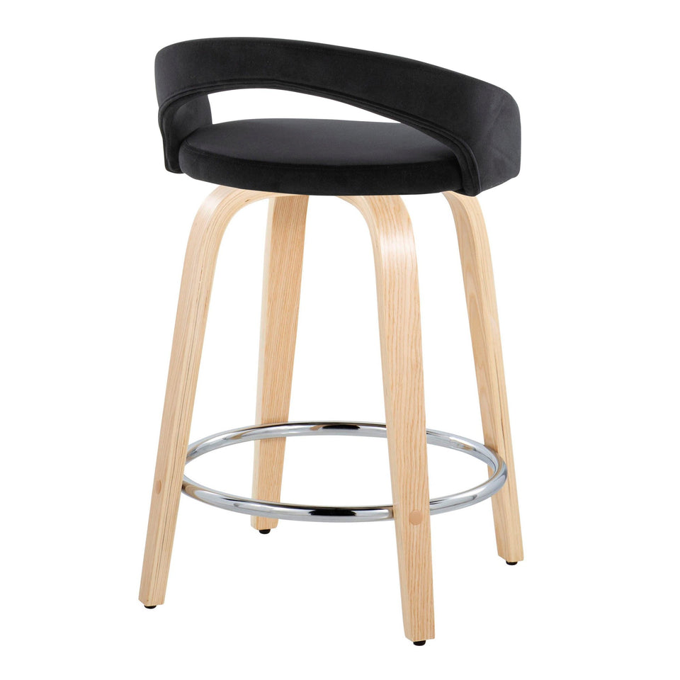 Grotto Upholstered 24" Fixed-Height Counter Stool - Set of 2