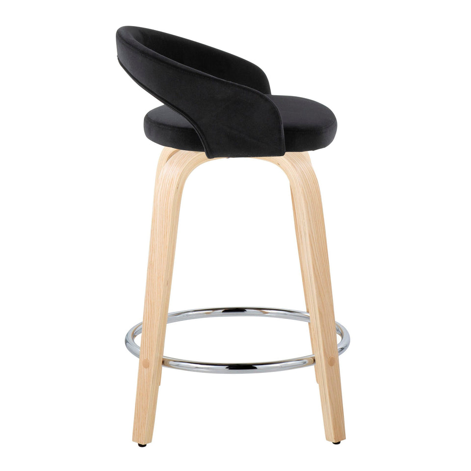 Grotto Upholstered 24" Fixed-Height Counter Stool - Set of 2