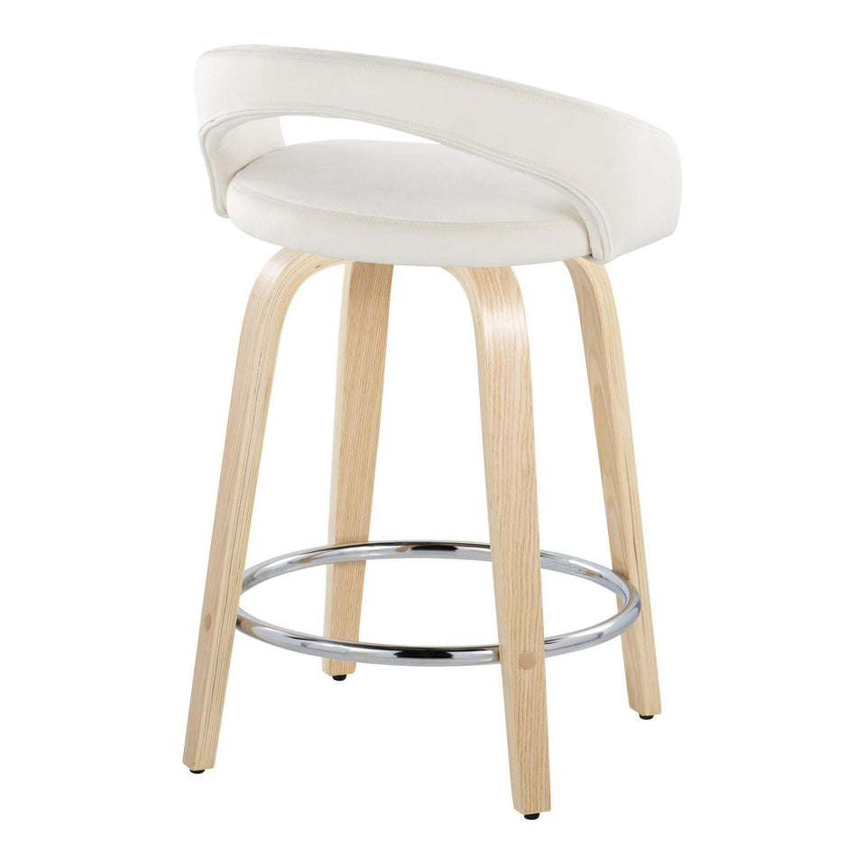 Grotto Upholstered 24" Fixed-Height Counter Stool - Set of 2