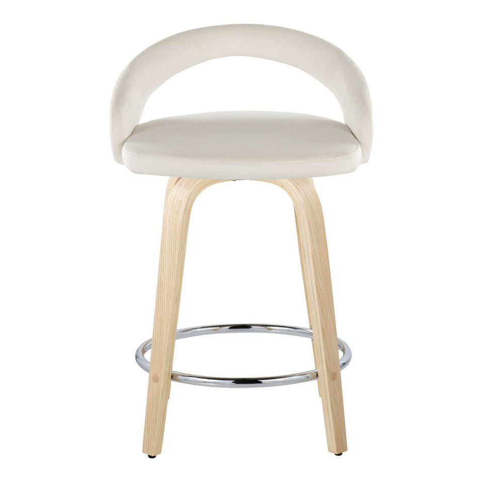 Grotto Upholstered 24" Fixed-Height Counter Stool - Set of 2