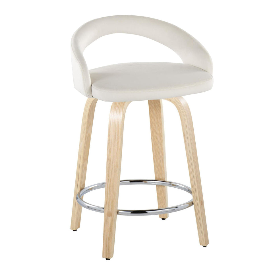 Grotto Upholstered 24" Fixed-Height Counter Stool - Set of 2