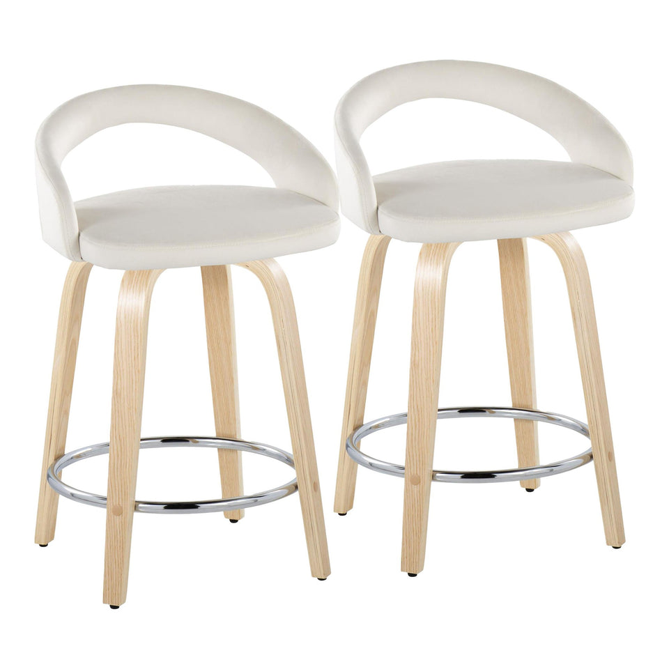 Grotto Upholstered 24" Fixed-Height Counter Stool - Set of 2