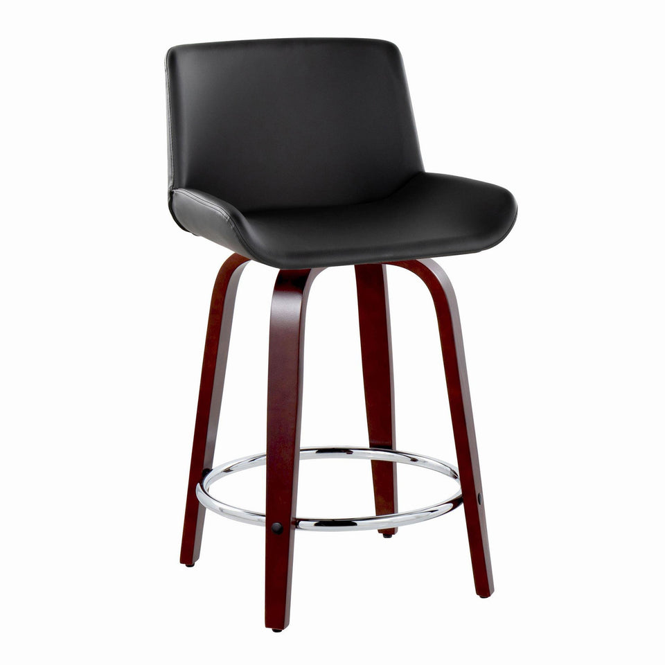 Santi Upholstered 24" Fixed-Height Counter Stool - Set of 2