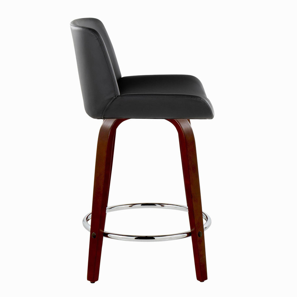 Santi Upholstered 24" Fixed-Height Counter Stool - Set of 2