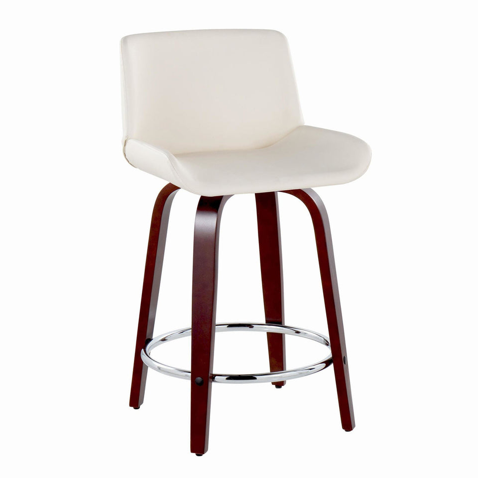 Santi Upholstered 24" Fixed-Height Counter Stool - Set of 2