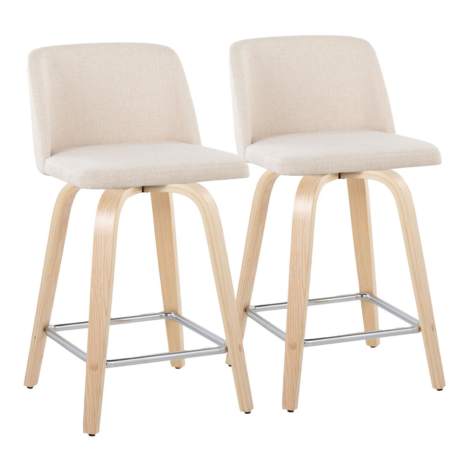 Toriano 24" Fixed-Height Counter Stool - Set of 2