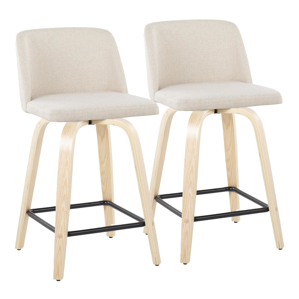Toriano 24" Fixed-Height Counter Stool - Set of 2