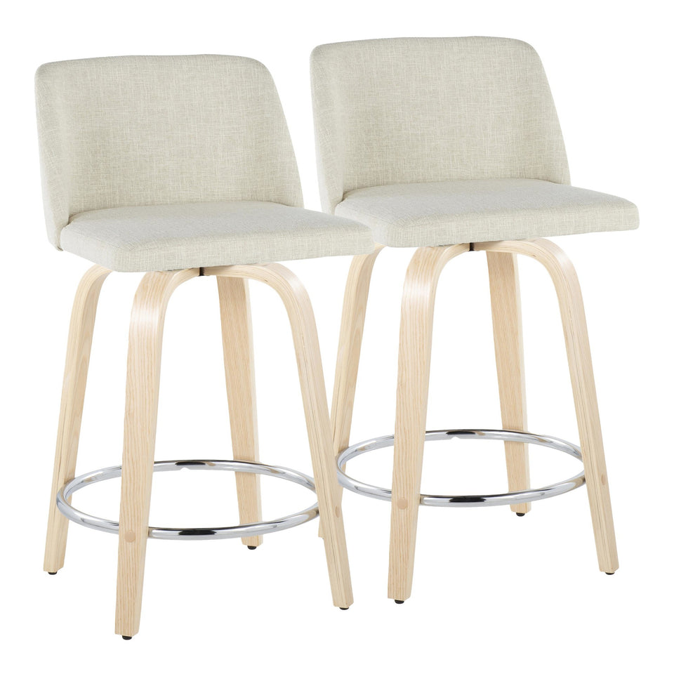 Toriano 24" Fixed-Height Counter Stool - Set of 2