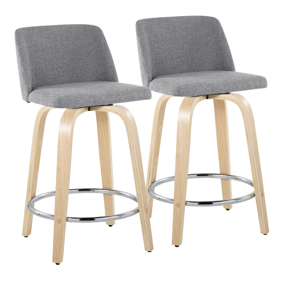 Toriano 24" Fixed-Height Counter Stool - Set of 2
