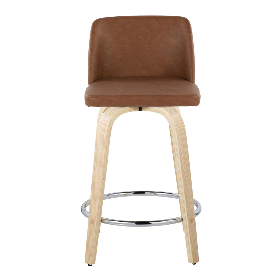 Toriano 24" Fixed-Height Counter Stool - Set of 2