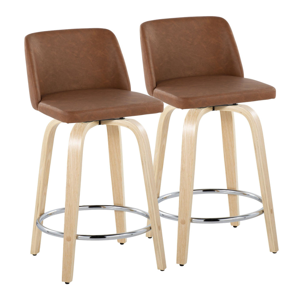 Toriano 24" Fixed-Height Counter Stool - Set of 2
