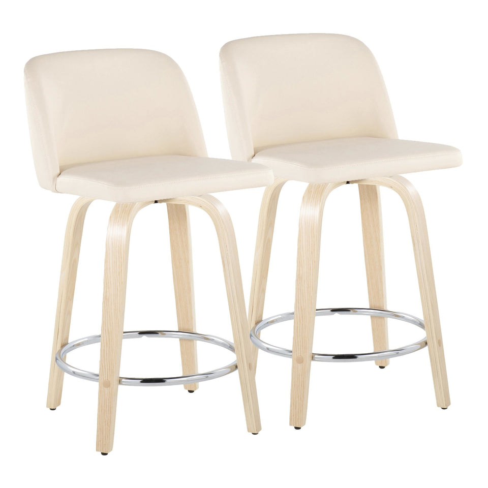 Toriano 24" Fixed-Height Counter Stool - Set of 2