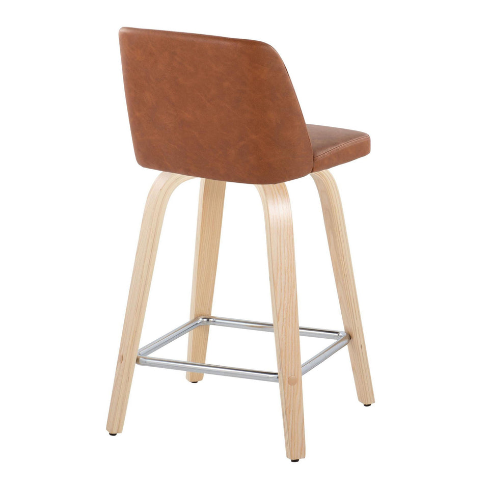 Toriano 24" Fixed-Height Counter Stool - Set of 2