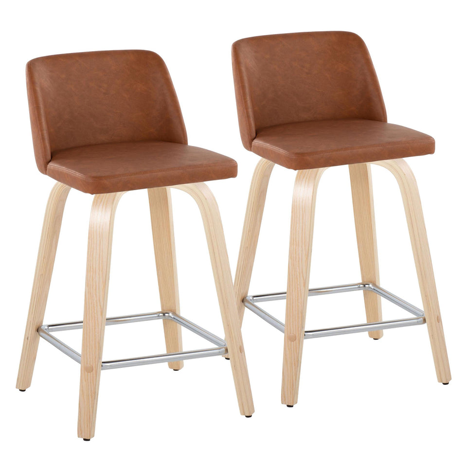 Toriano 24" Fixed-Height Counter Stool - Set of 2