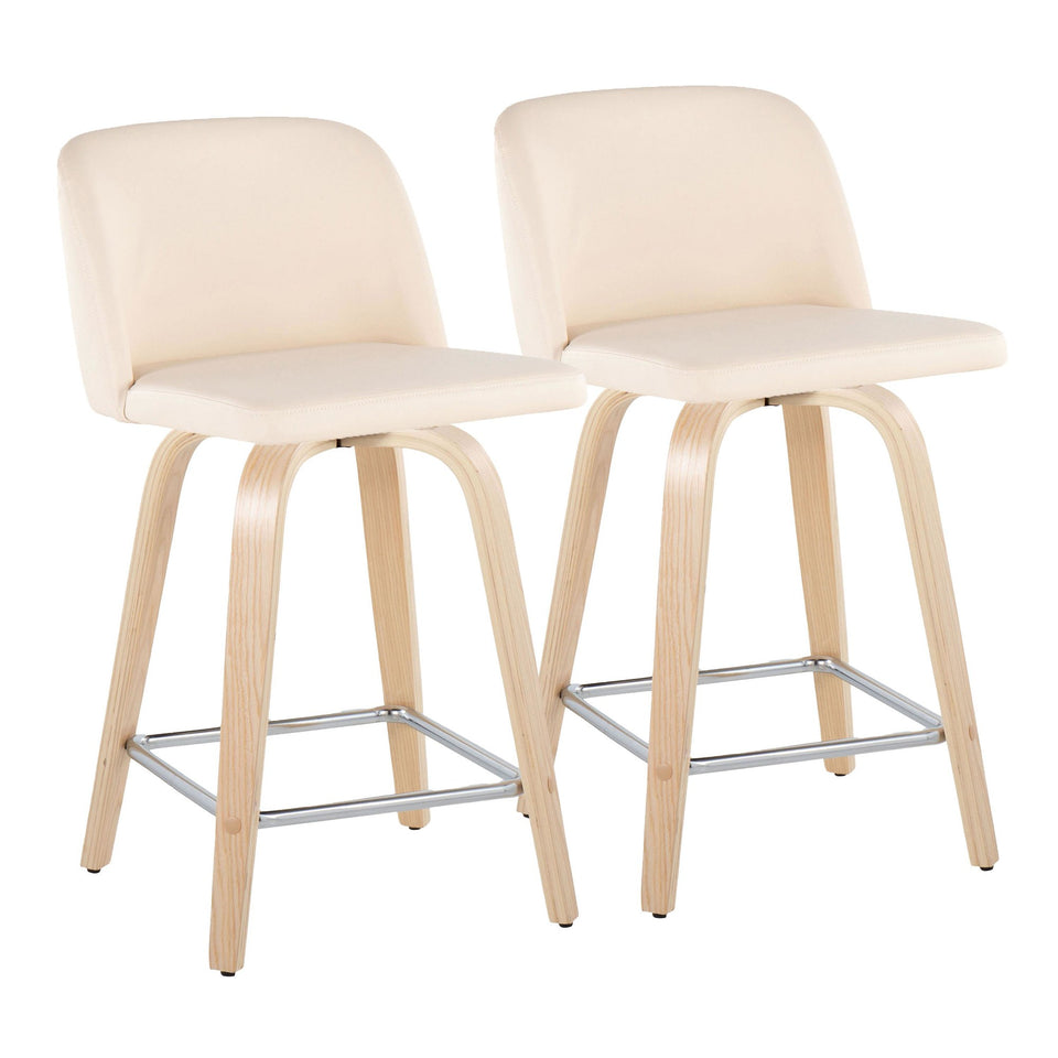 Toriano 24" Fixed-Height Counter Stool - Set of 2