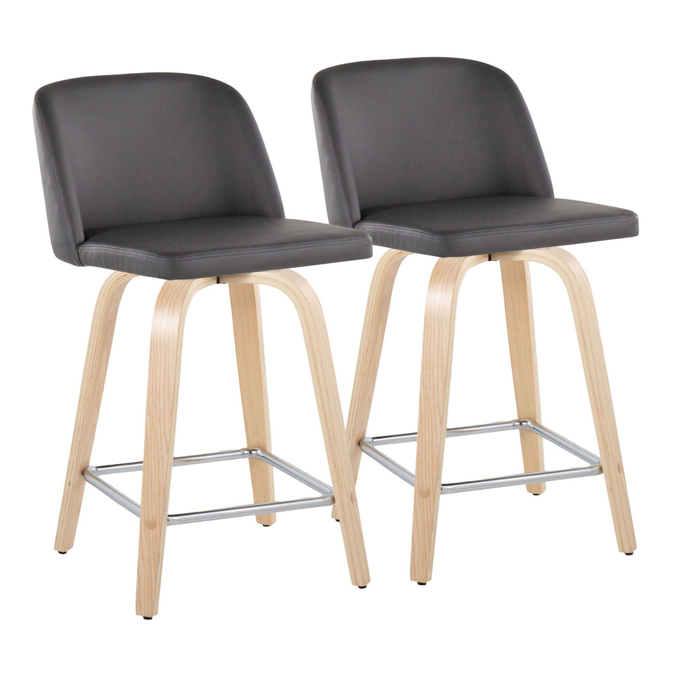 Toriano 24" Fixed-Height Counter Stool - Set of 2