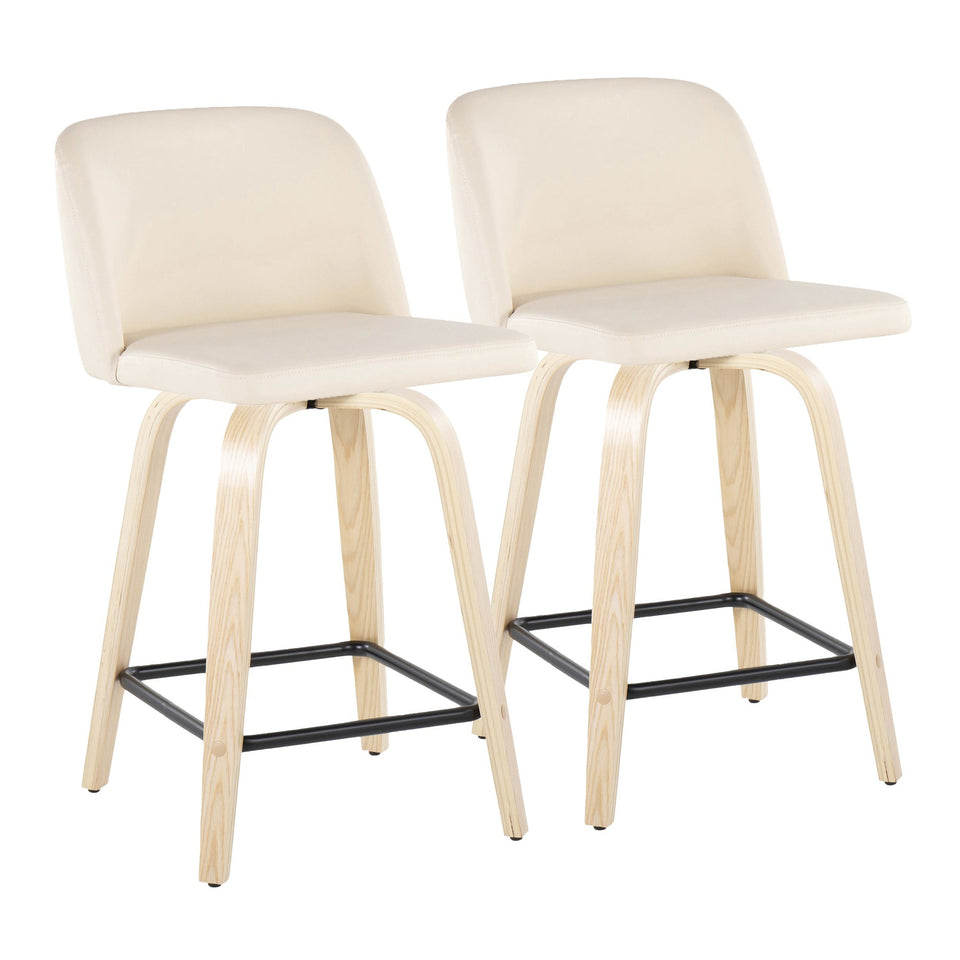 Toriano 24" Fixed-Height Counter Stool - Set of 2