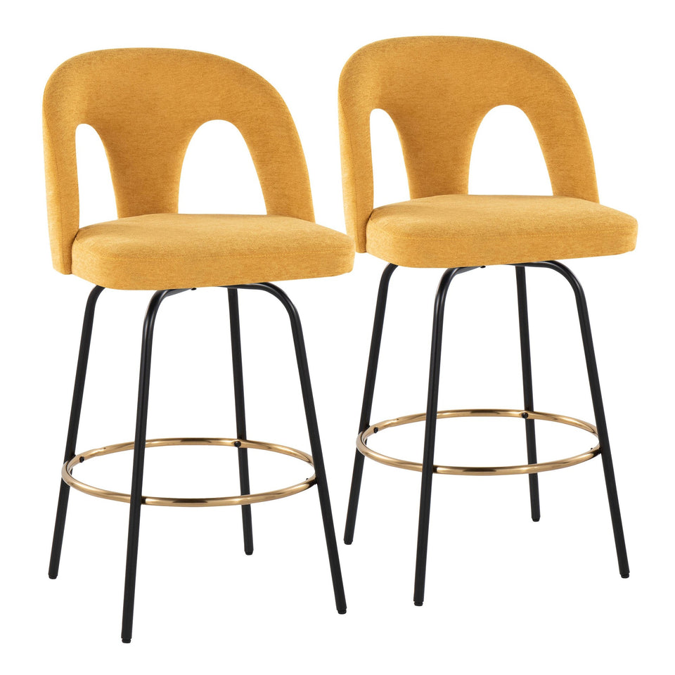 Ava Upholstered 26" Fixed-Height Counter Stool - Set of 2
