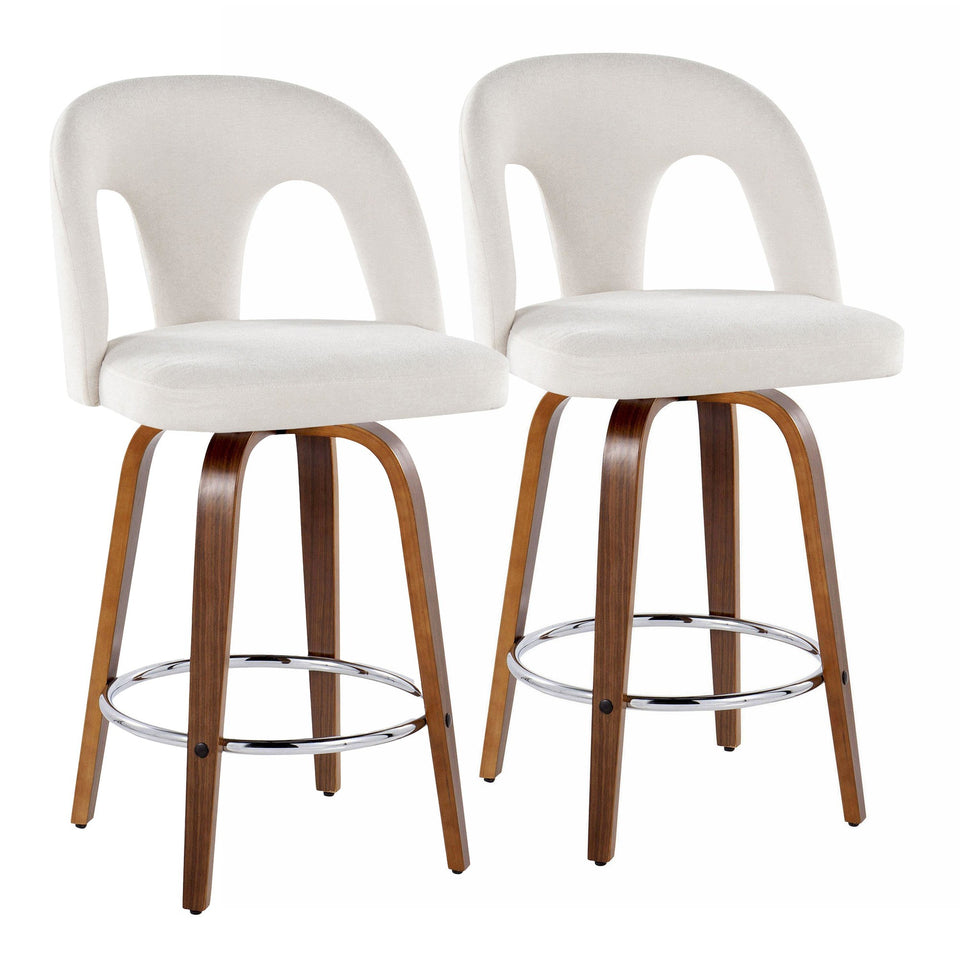 Ava Upholstered 26" Fixed-Height Counter Stool - Set of 2