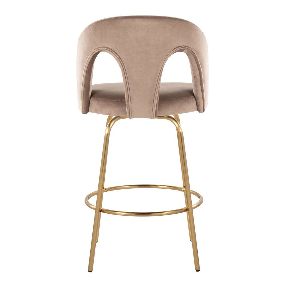 Ava Upholstered 26" Fixed-Height Counter Stool - Set of 2