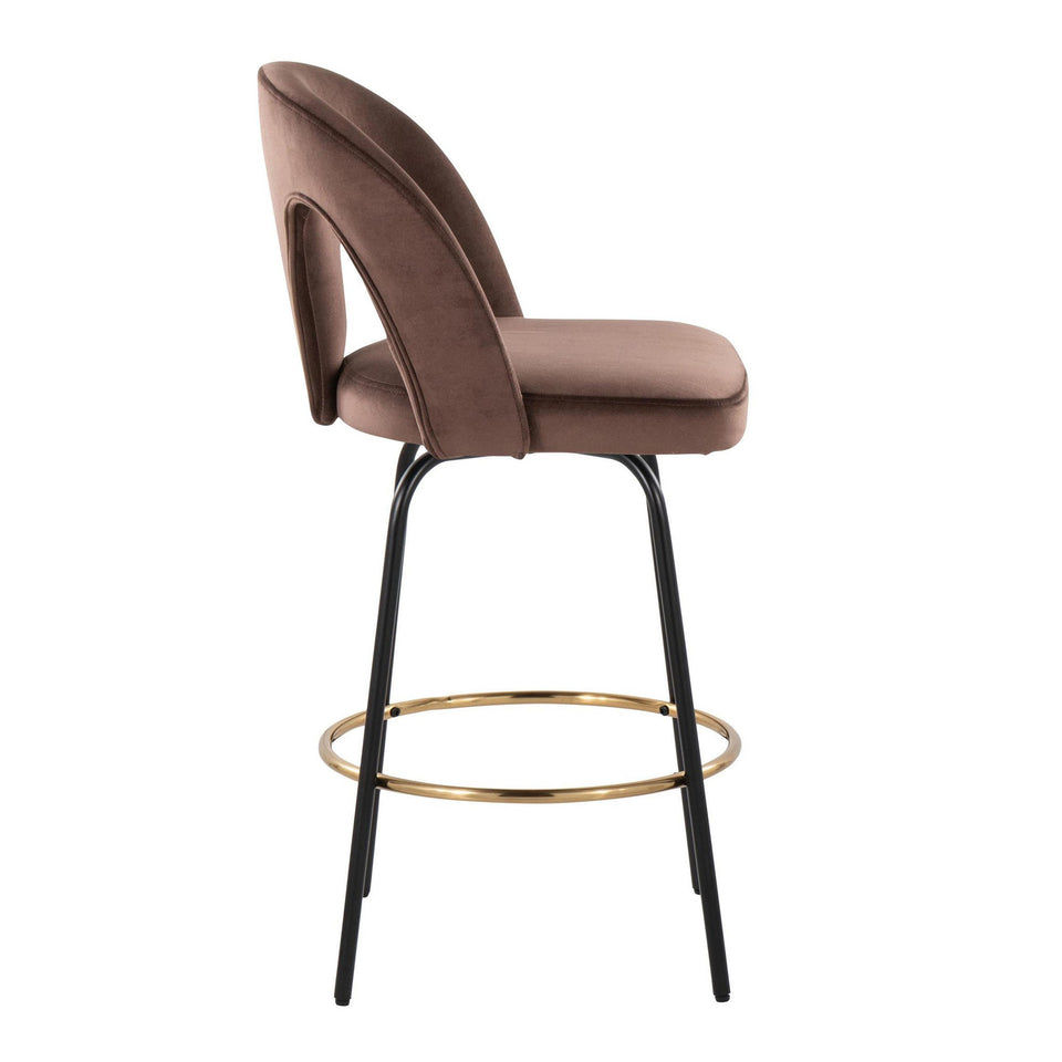 Ava Upholstered 26" Fixed-Height Counter Stool - Set of 2