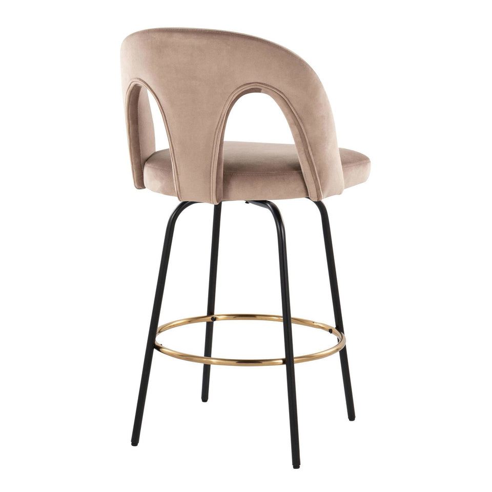 Ava Upholstered 26" Fixed-Height Counter Stool - Set of 2