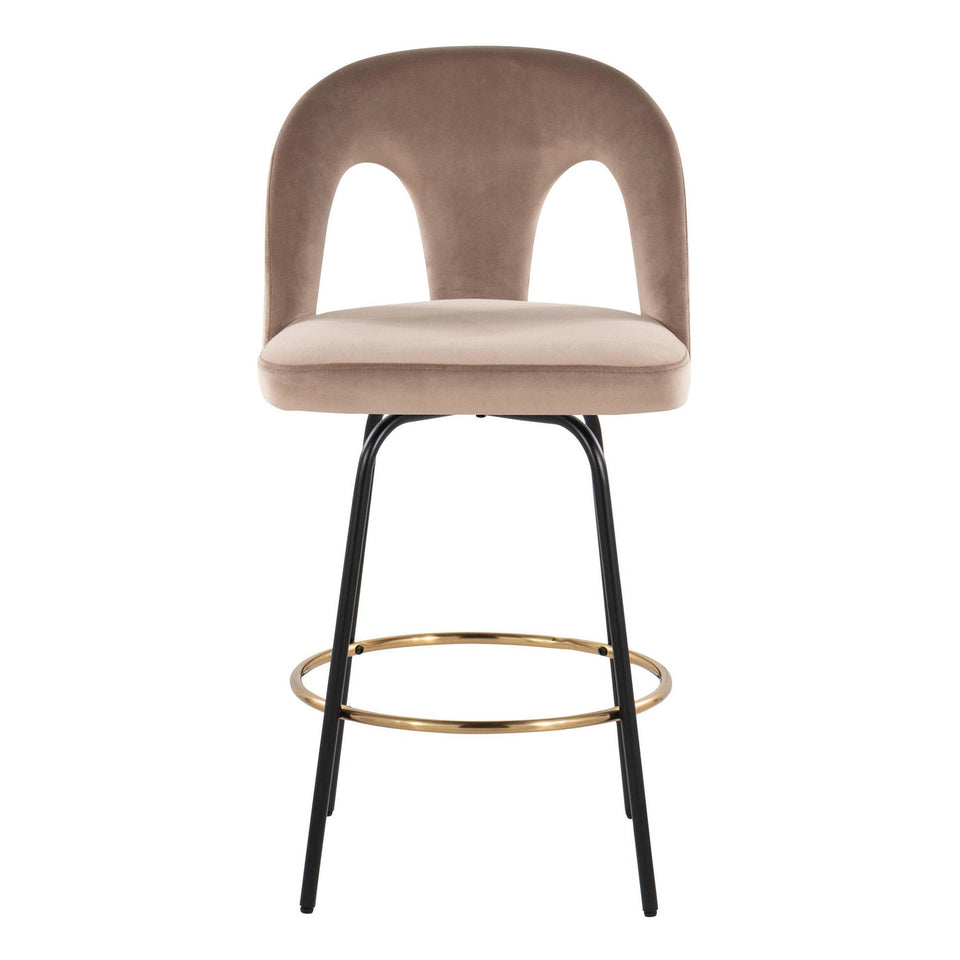 Ava Upholstered 26" Fixed-Height Counter Stool - Set of 2