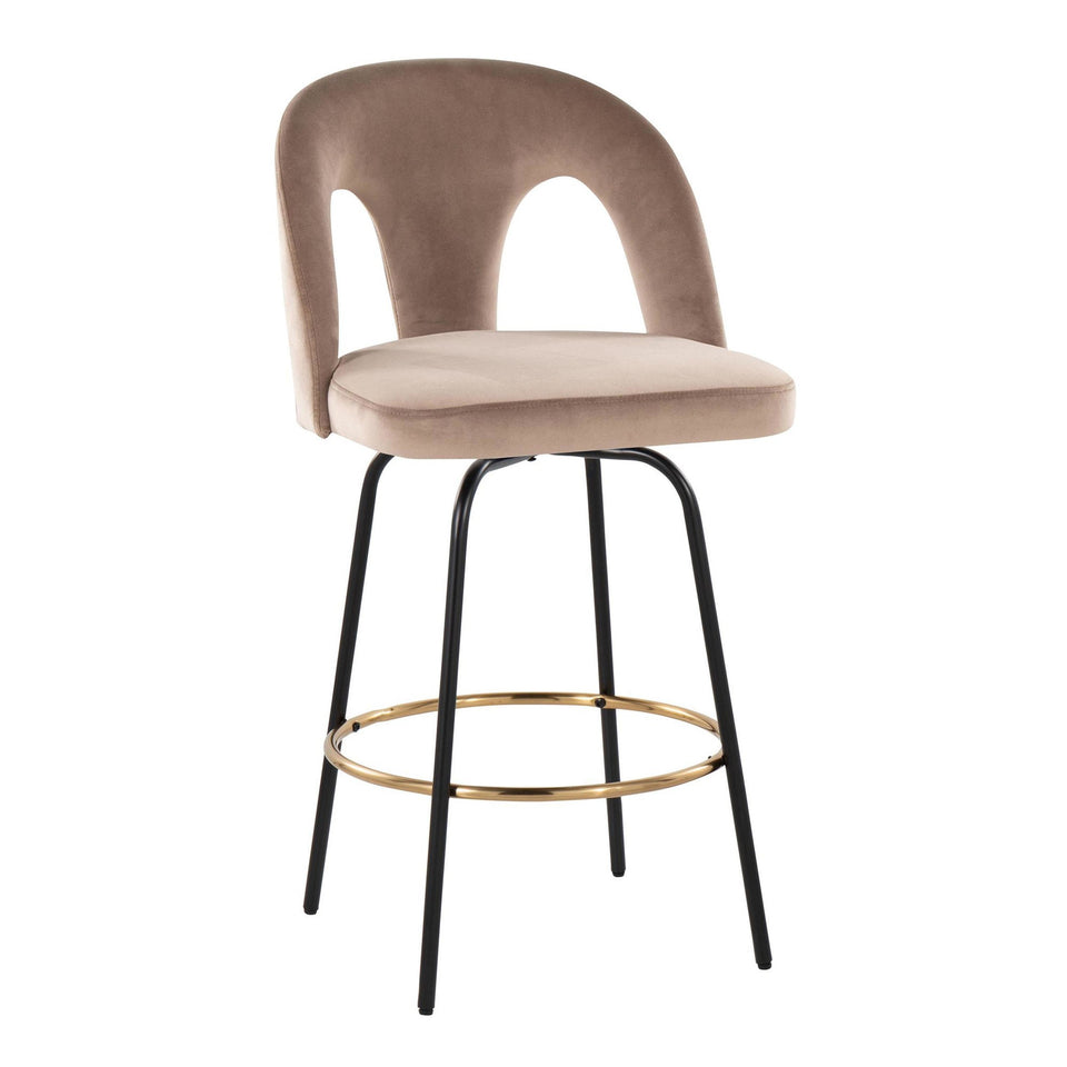 Ava Upholstered 26" Fixed-Height Counter Stool - Set of 2