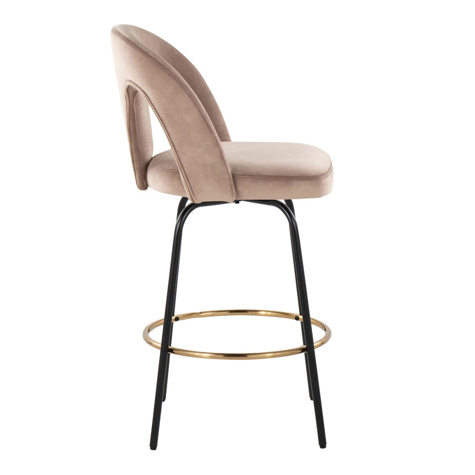 Ava Upholstered 26" Fixed-Height Counter Stool - Set of 2