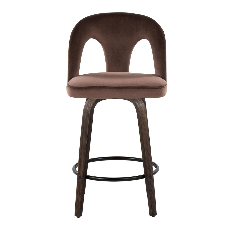 Ava Upholstered 26" Fixed-Height Counter Stool - Set of 2