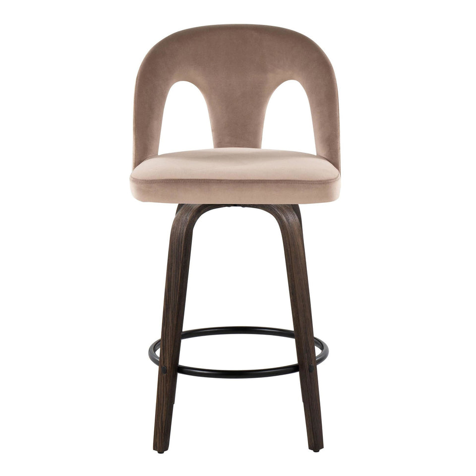 Ava Upholstered 26" Fixed-Height Counter Stool - Set of 2